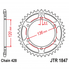 Звезда задняя (ведомая),(сталь) JT 1847.56