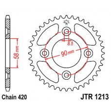 Звезда задняя (ведомая),(сталь) JT 1213.37