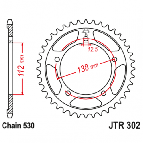 Звезда задняя (ведомая),(сталь) JT 302.43