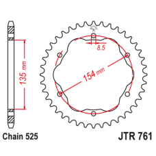 Звезда задняя (ведомая),(сталь) JT 761.38
