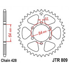 Звезда задняя (ведомая),(сталь) JT 809.49