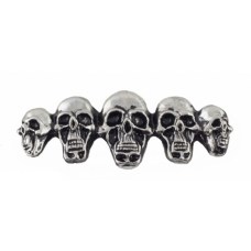 Декоративная металическая наклейка-значок Skull in line