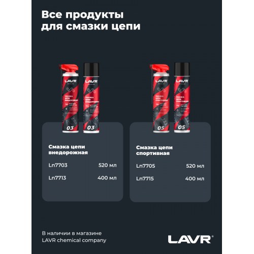 LAVR MOTO Смазка цепи Дорожная, 140 мл LAVR MOTO Смазка цепи Дорожная, 140 мл